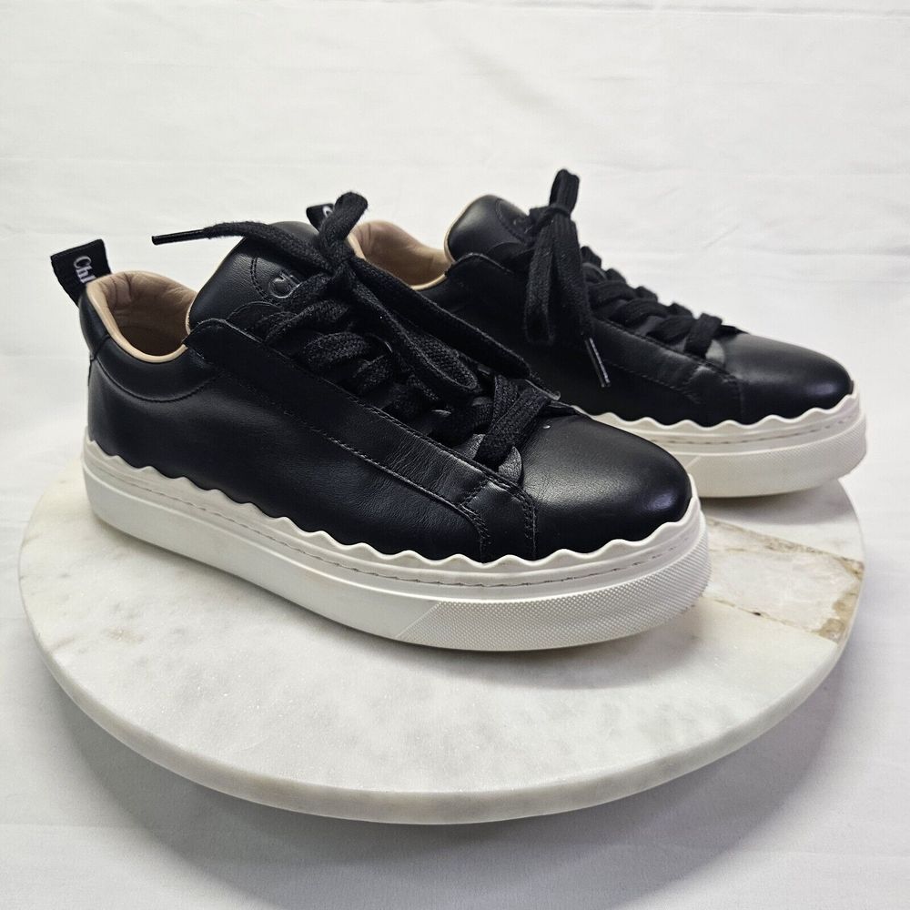 Chloe Lauren Low Top Sneaker Black Womens 36  US‎ 5.5-6